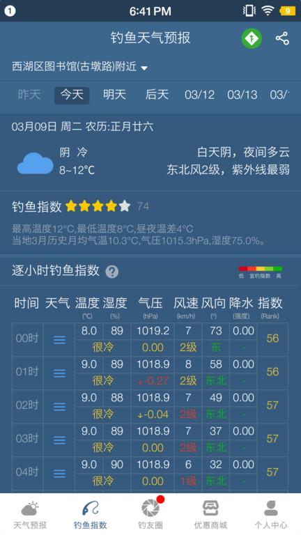 钓鱼天气预报手机版  v1.9.7图2