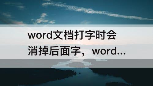 word文档打字时会消掉后面字，word文档打字时会消掉后面字联想小新