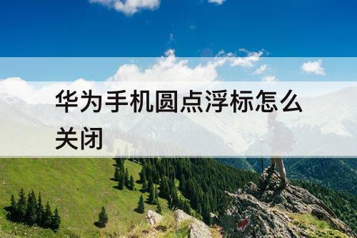 华为手机圆点浮标怎么关闭