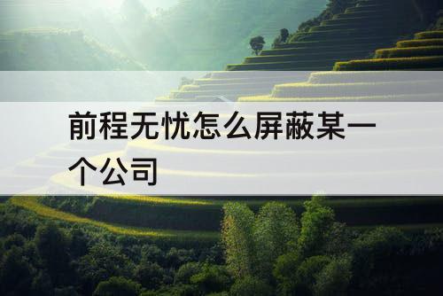 前程无忧怎么屏蔽某一个公司