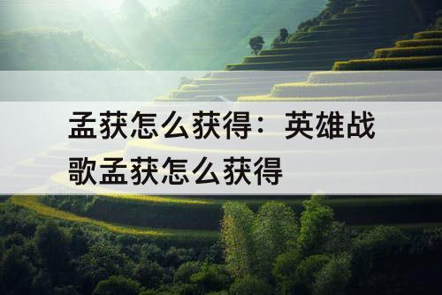 孟获怎么获得：英雄战歌孟获怎么获得