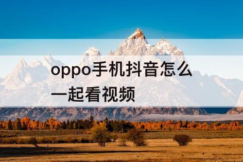oppo手机抖音怎么一起看视频