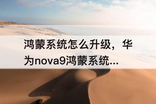 鸿蒙系统怎么升级，华为nova9鸿蒙系统怎么升级