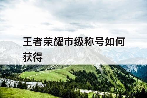 王者荣耀市级称号如何获得