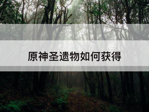 原神圣遗物如何获得