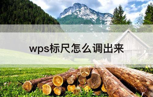 wps标尺怎么调出来