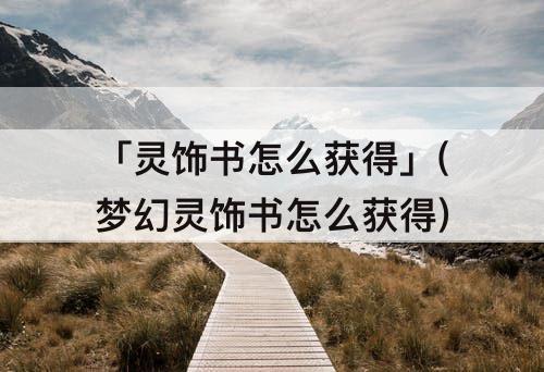 「灵饰书怎么获得」(梦幻灵饰书怎么获得)