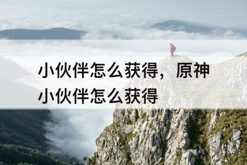 小伙伴怎么获得，原神小伙伴怎么获得