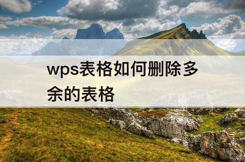 wps表格如何删除多余的表格