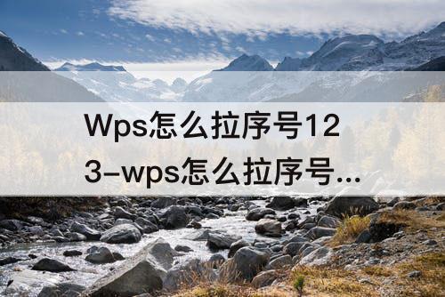 Wps怎么拉序号123-wps怎么拉序号1234