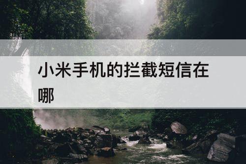 小米手机的拦截短信在哪
