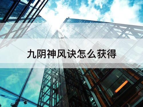九阴神风诀怎么获得
