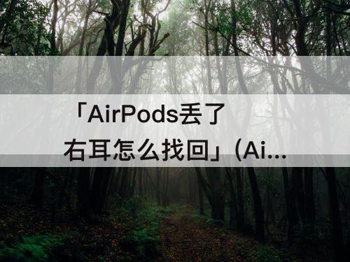 「AirPods丢了右耳怎么找回」(AirPods丢了右耳怎么找回离线状态)