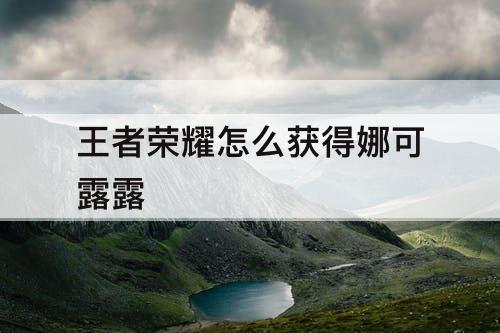 王者荣耀怎么获得娜可露露