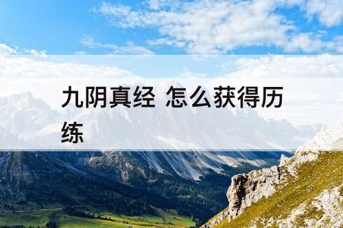 九阴真经 怎么获得历练