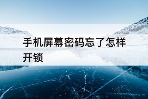 手机屏幕密码忘了怎样开锁