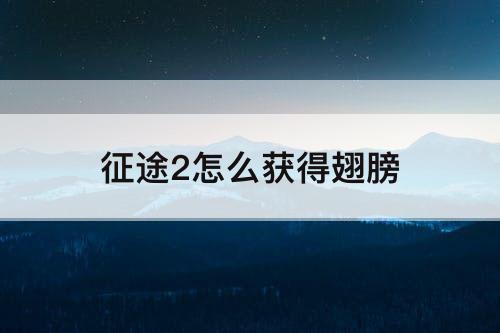 征途2怎么获得翅膀