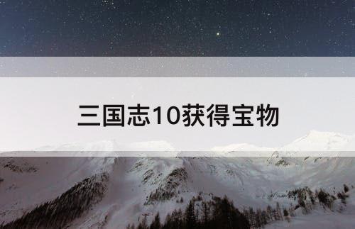 三国志10获得宝物