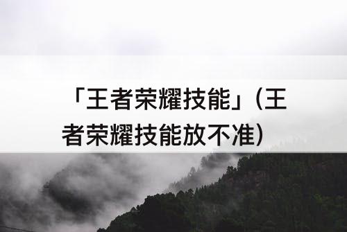 「王者荣耀技能」(王者荣耀技能放不准)