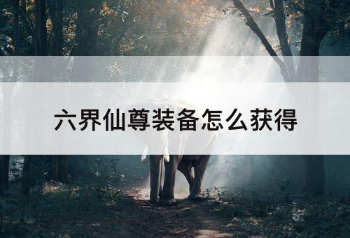六界仙尊装备怎么获得