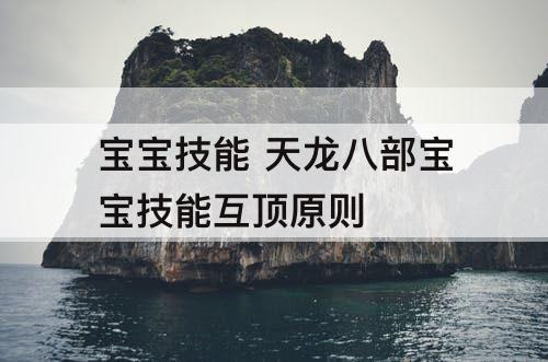 宝宝技能 天龙八部宝宝技能互顶原则