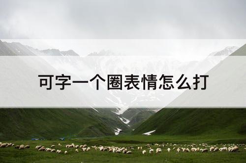 可字一个圈表情怎么打