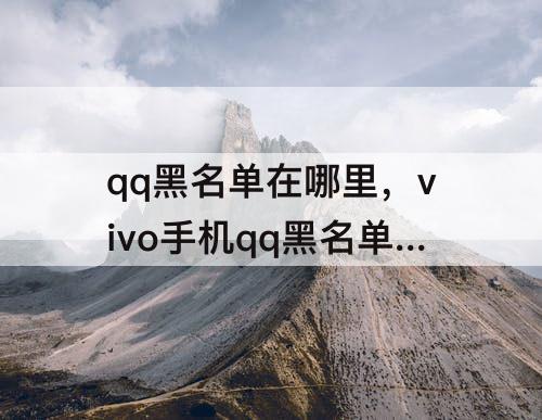 qq黑名单在哪里，vivo手机qq黑名单在哪里找呢