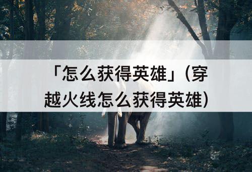 「怎么获得英雄」(穿越火线怎么获得英雄)