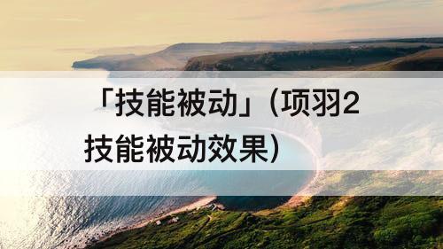 「技能被动」(项羽2技能被动效果)