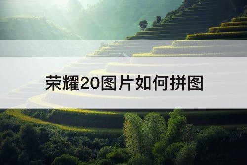 荣耀20图片如何拼图