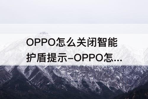 OPPO怎么关闭智能护盾提示-OPPO怎么关闭智能护盾提示下载软件