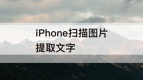 iPhone扫描图片提取文字